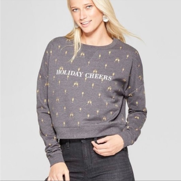 Fifth Sun Holiday Cheers Charcoal Gray Drop
Sleeve Sweatshirt Large - Picture 1 of 11